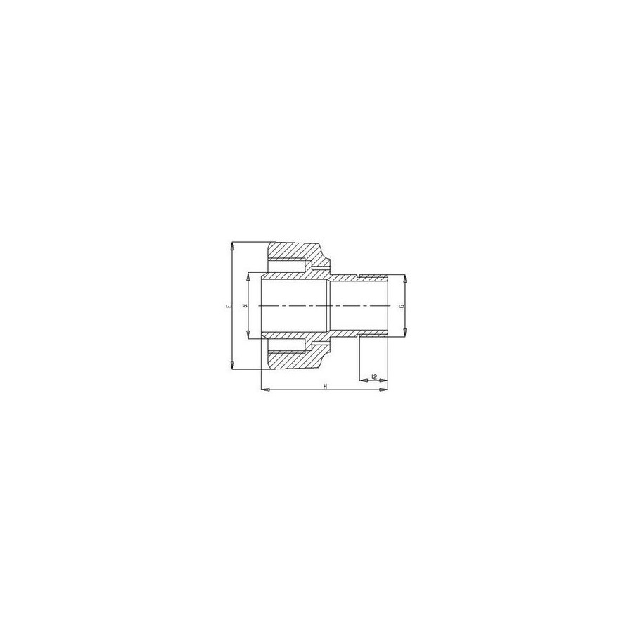 ADAPTATEUR EN LAITON FILETE AVEC ECROU 50X11/2"