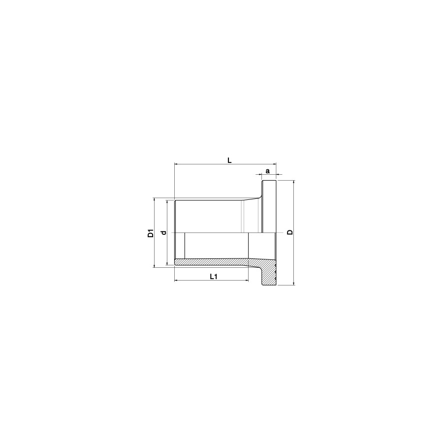 COLLET LONGUE 225 MM  PE 100  PN 16