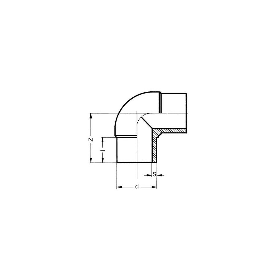 COUDE A 90° A EMBOUTS MALES 25 MM  PE 100  PN 16 SDR 11