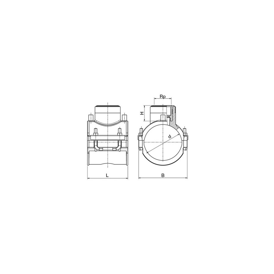 GEWINDESCHELLE 160X11/2" PE 100