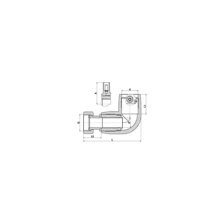 COUDE 90° FEMELLE PE/LA 20X3/4"  PE 100