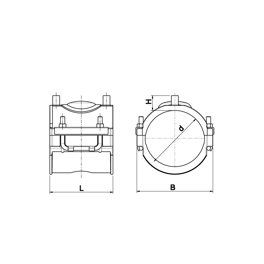 COLLIER DE REPARATION 160 MM  PE 100