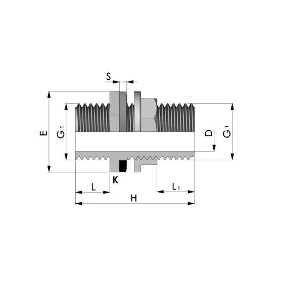 RACCORD PR. RÉSERVOIR FILETE DOUBLE PP 1"