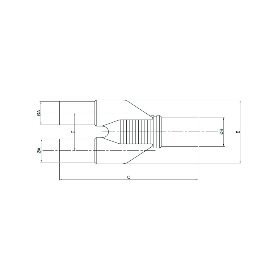 Y-ANSCHLUSS PE 100, PN16, SDR 11  50X40X40 MM