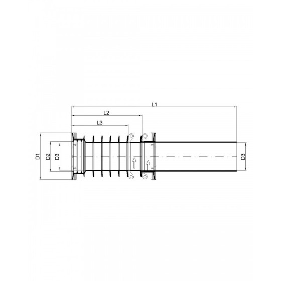 SPM EVO TUYAU A LAMELLES DN 100, L 600 MM