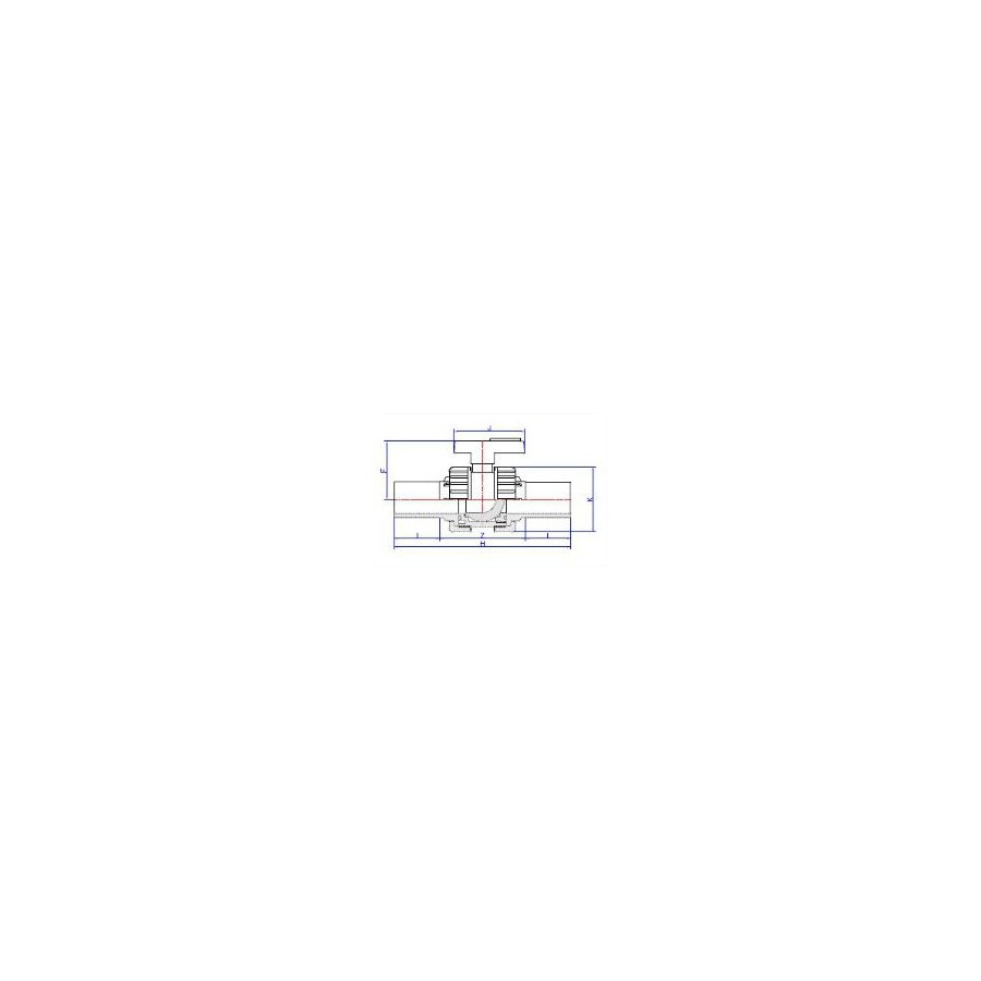 ROBINET A BILLE PVC AVEC EMBOUT EN PE 50 MM