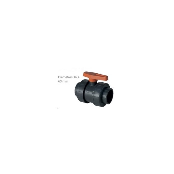 ROBINET A BILLE PVC JOINT EPDM 63 MM