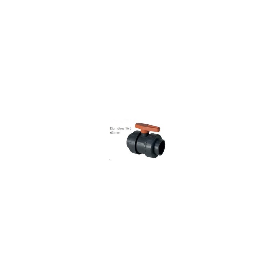 ROBINET A BILLE PVC JOINT FPM 50 MM