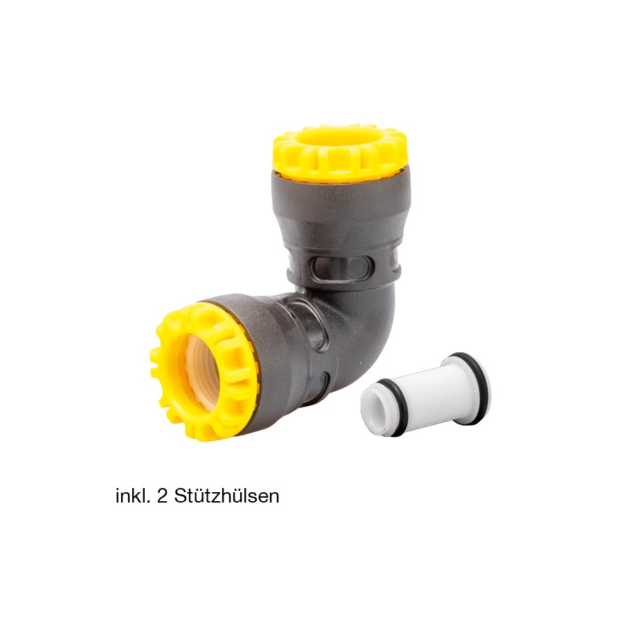 COUDE A 90° G-PLASS 50X50 AVEC 2 DOUILLES