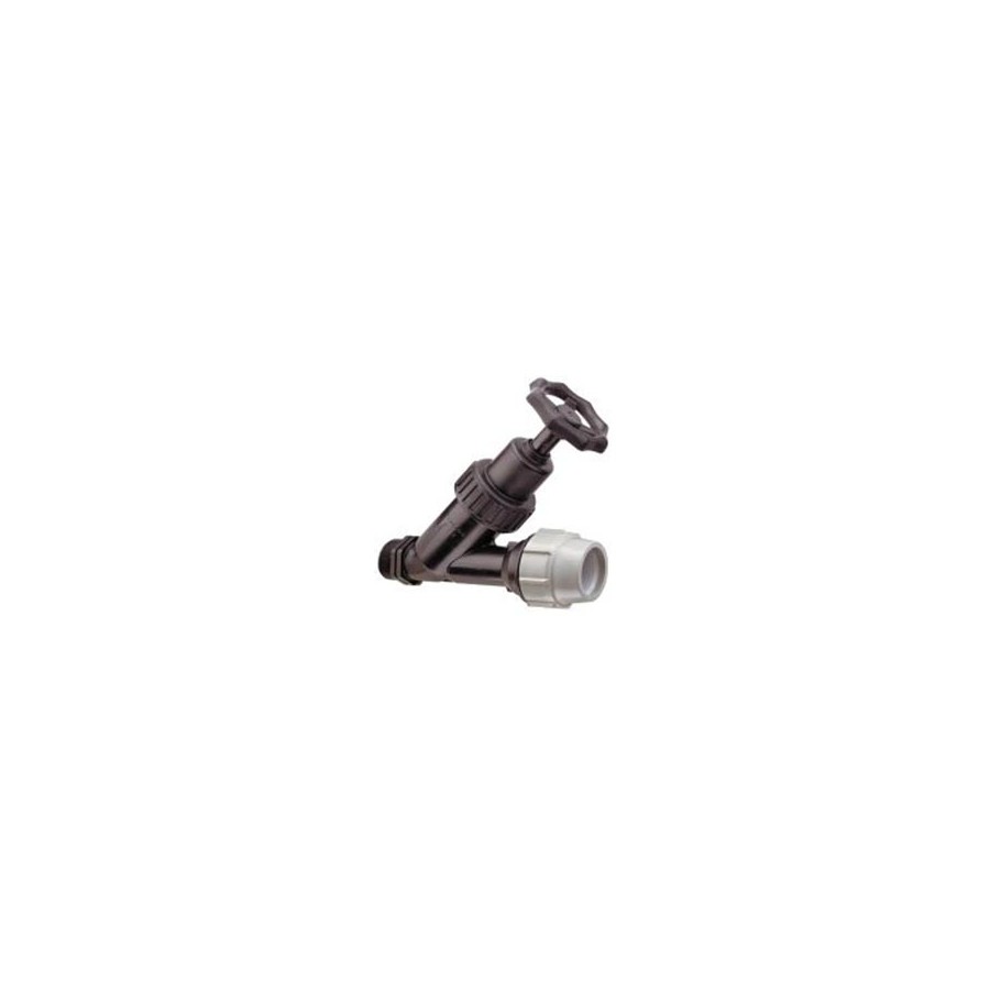 ROBINET EN PP AVEC RACCORD 63X2"