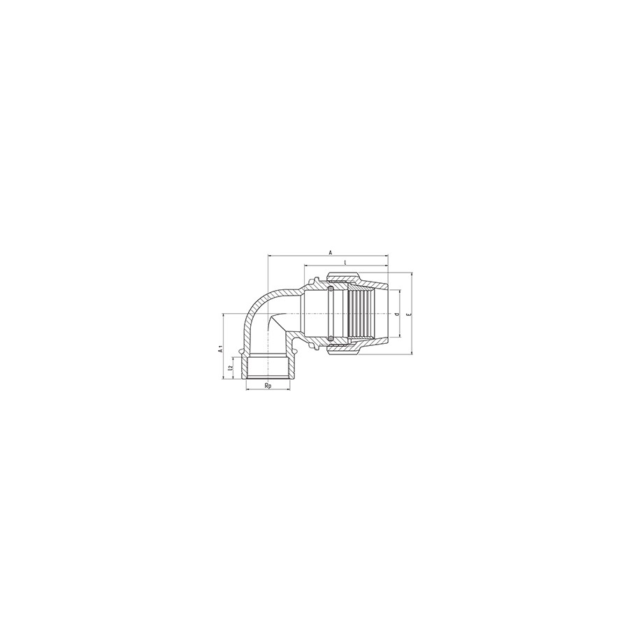 COUDE A 90°  TARAUDE 63X11/2"