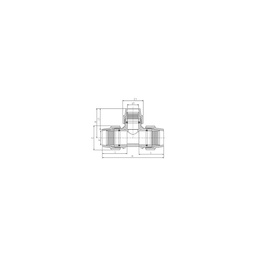 TE A 90° REDUIT 40X25X40