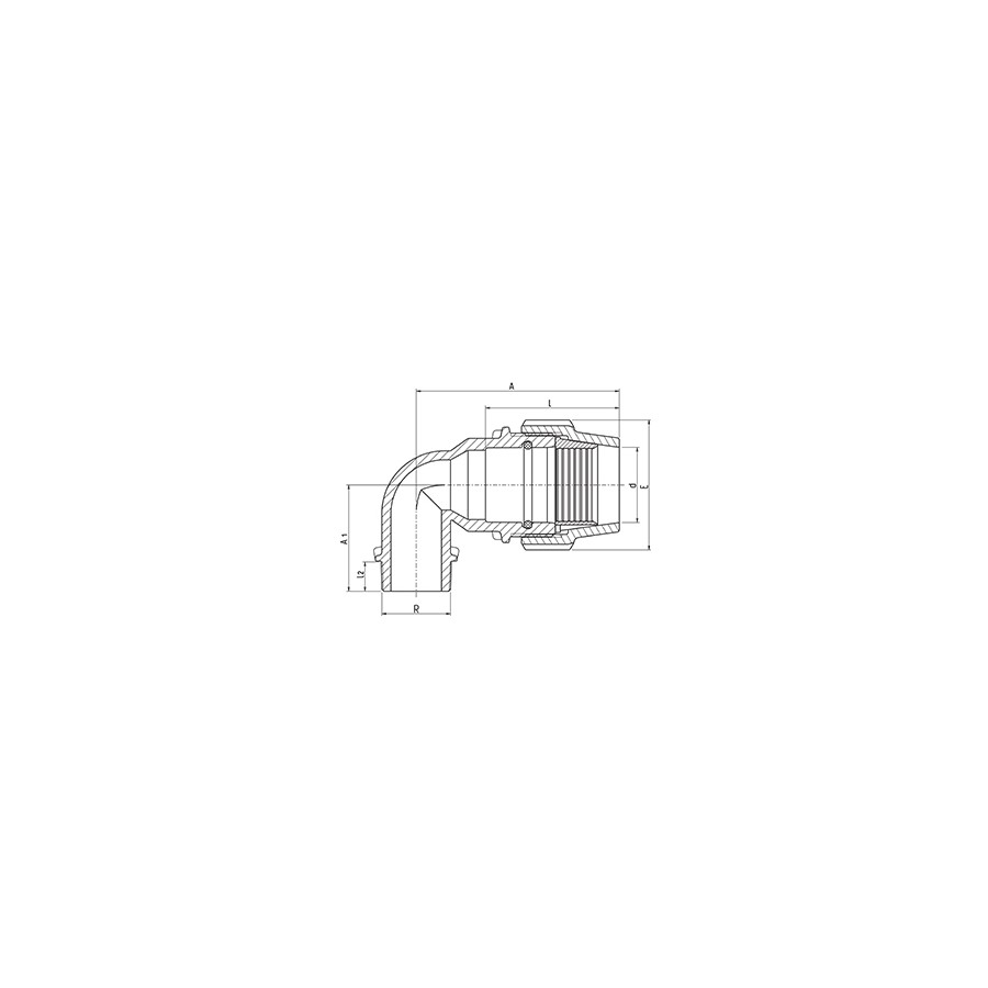 COUDE A 90° FILETE 75X3"