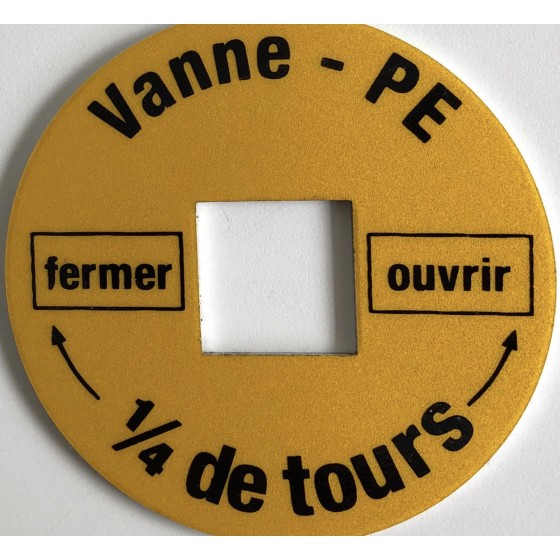 PLAQUETTE JAUNE EN ALU