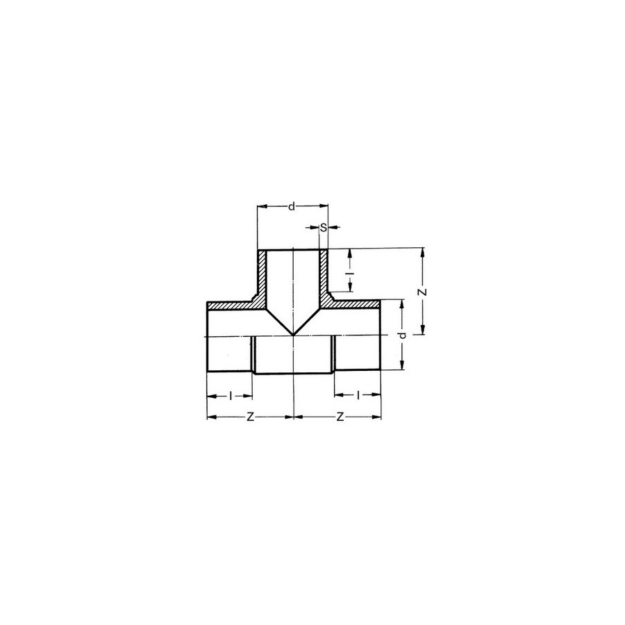 TE A 90° 315X315X315 MM A EMBOUTS MALES  PE 100 SDR 17 LISSE