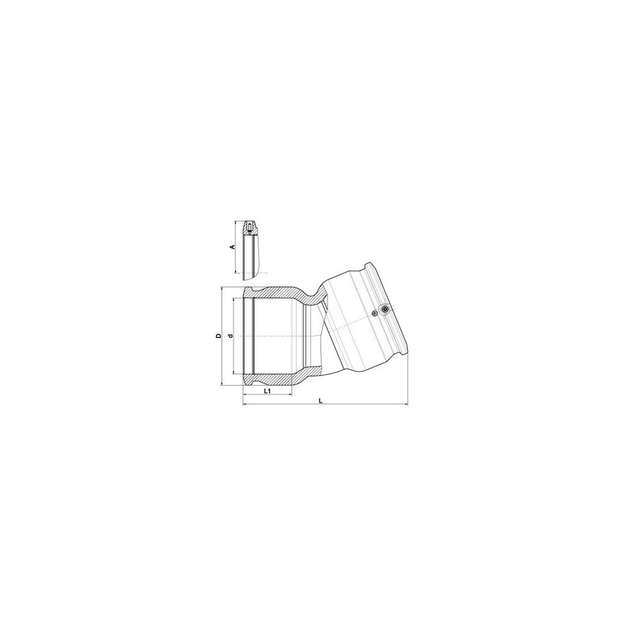 WINKEL 22,5° 125 MM   PE 100