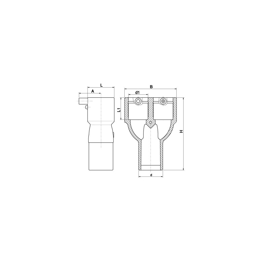 SET RACCORD Y ELECTROSOUD. AVEC MANCHON 50X40X40 MM