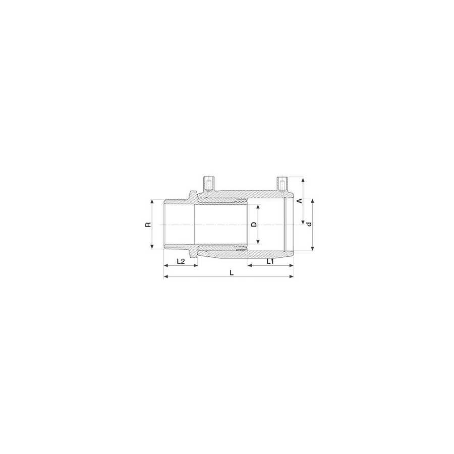 MANCHON FILETE MALE PE/LA 75X2"  PE 100