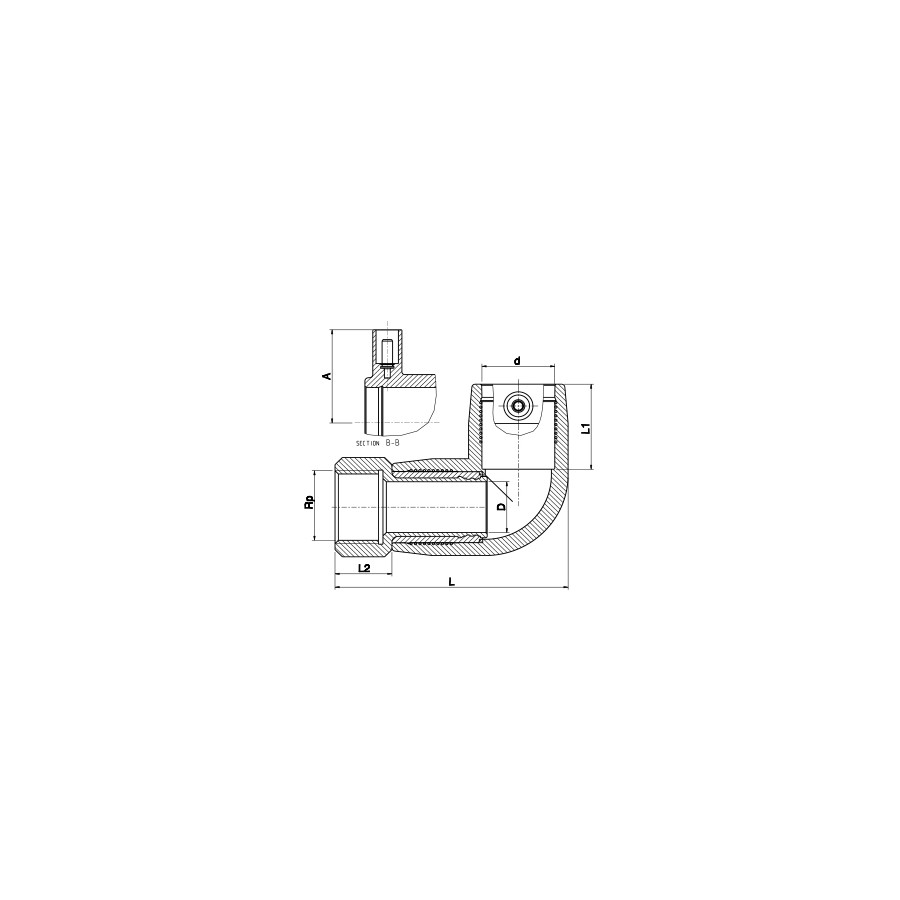 ÜBERGANGSWINKEL 90° PE/ME IG 50X2" PE 100