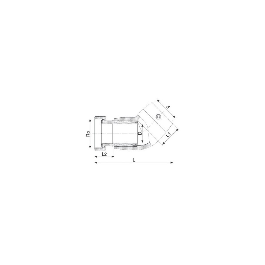 ÜBERGANGSWINKEL 45° PE/ME IG 40X11/2" PE 100