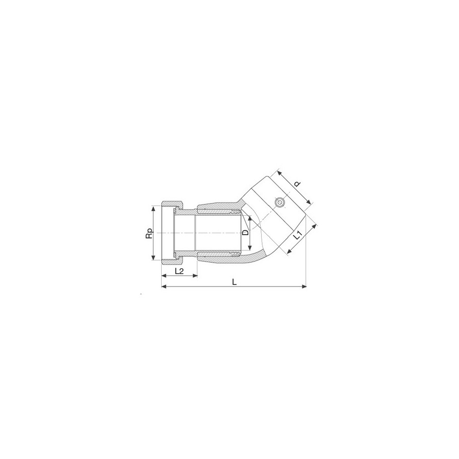 COUDE 45° MALE PE/LA 63X2"  PE 100