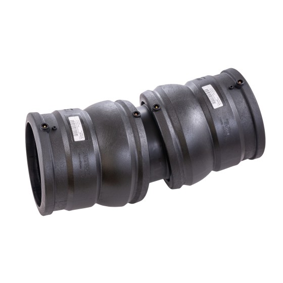 COUDE FLEXIBLE 0°-24° MANCHON-MANCHON PE100 180X180 MM