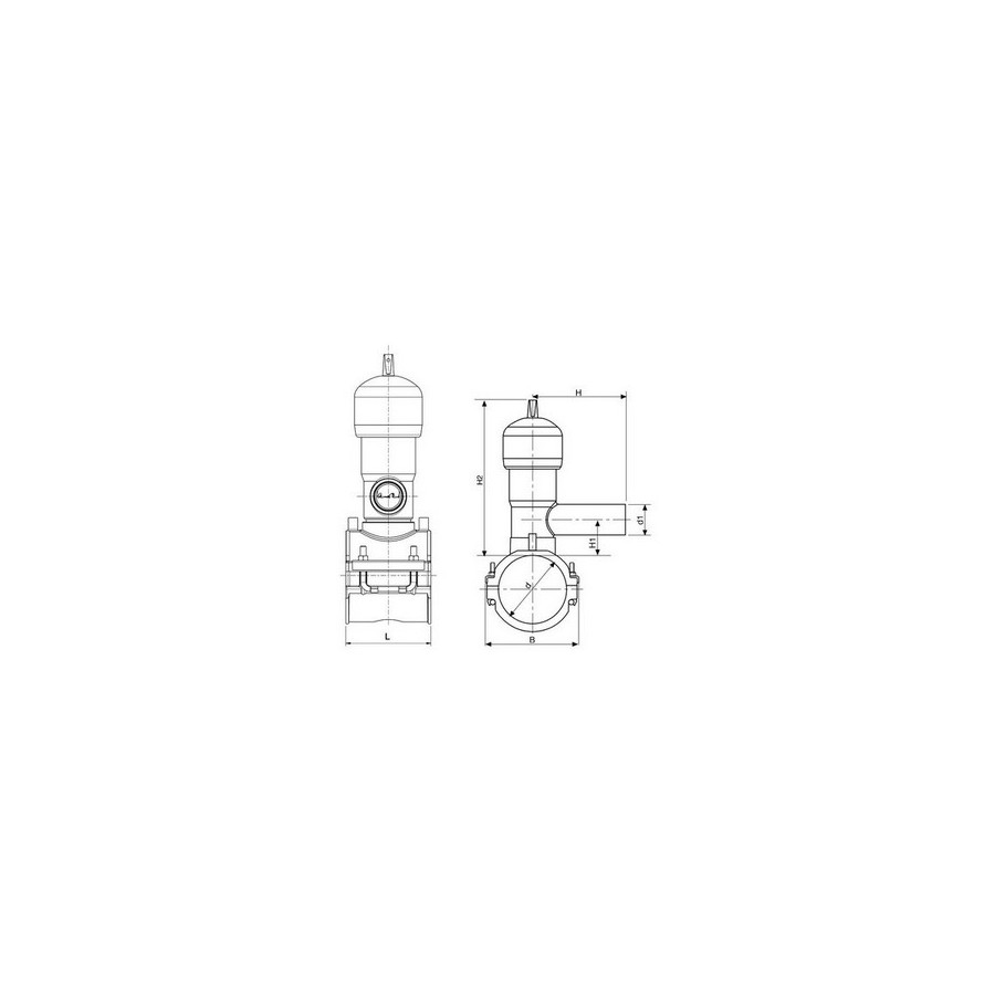 VANNE A/PERFORATEUR 180X50 MM PE100