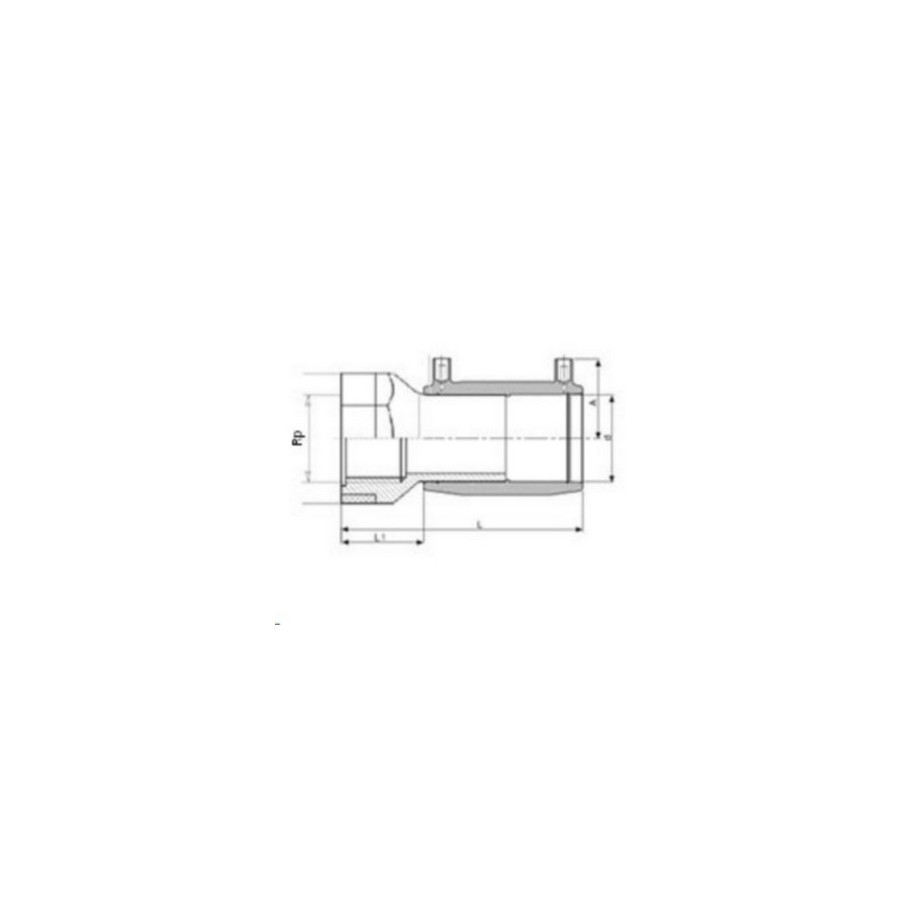 MANCHON FILETE PE FEMELLE 63X2"  PE 100